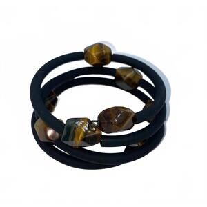 NEW DESIGNS BY OC women's tiger eye memory bracelet in black